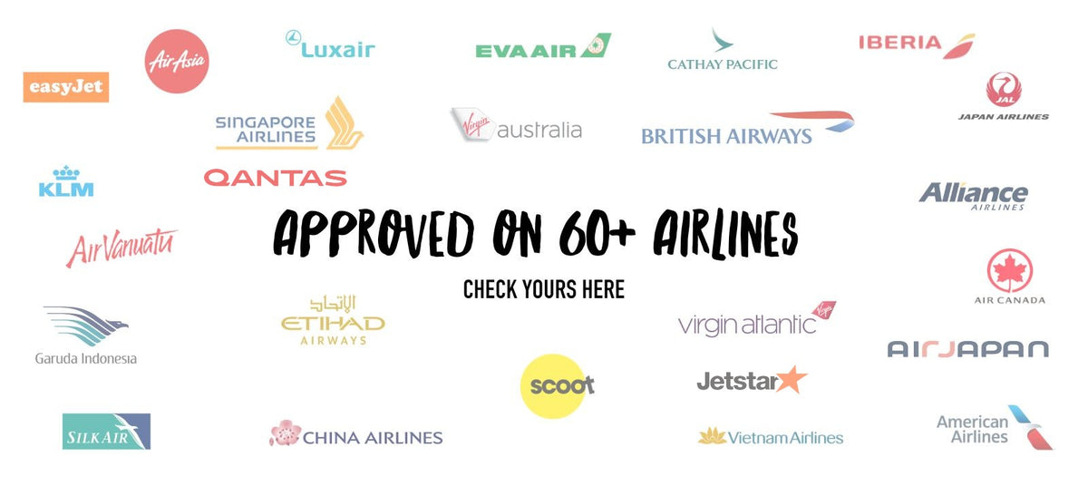 Plane Pal approved on 60+ airlines including Qantas and Jetstar